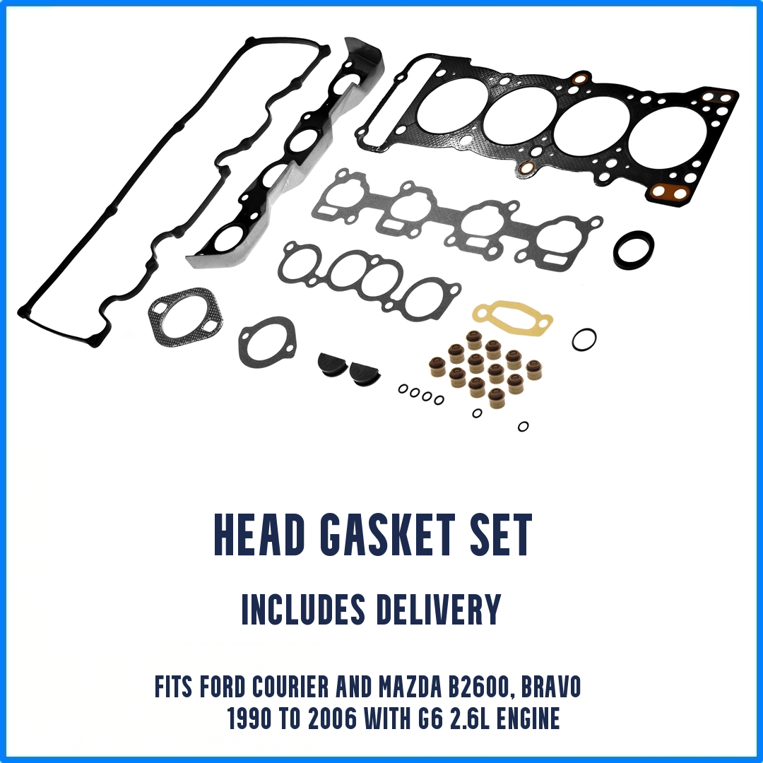 Mazda B2600 G6 2.6L Head Gasket Set - New Cylinder Heads