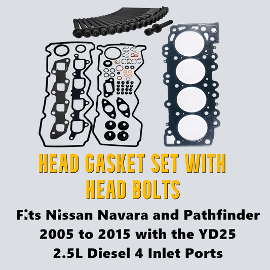 Navara YD25 Cylinder Head Gasket Set Four Port with Head Bolts