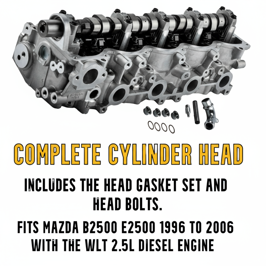Ford Courier WLT Complete Cylinder Head with Text Description