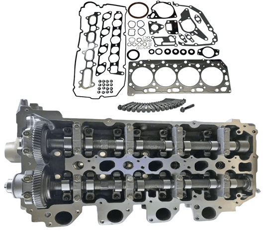 Complete 4D56Di-T cylinder head assembly - front view showing valves and camshaft for Mitsubishi Triton Challenger diesel engine"