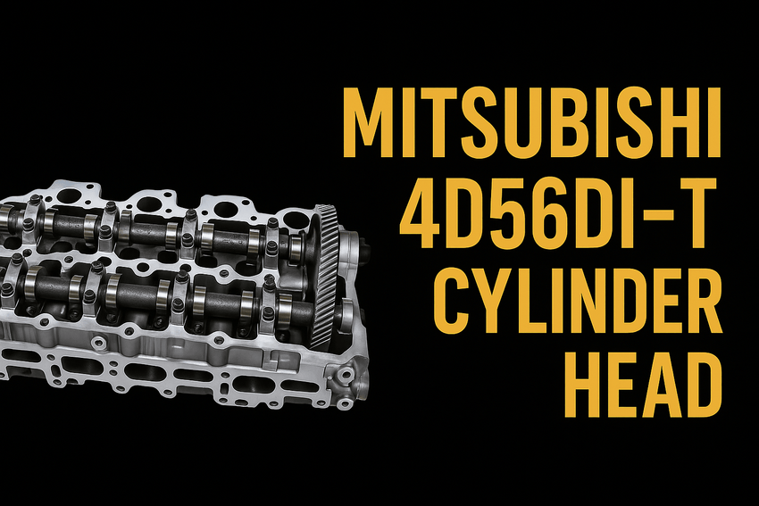 Mitsubishi 4D56Di-T Cylinder Head diesel engine - Black and Gold Banner