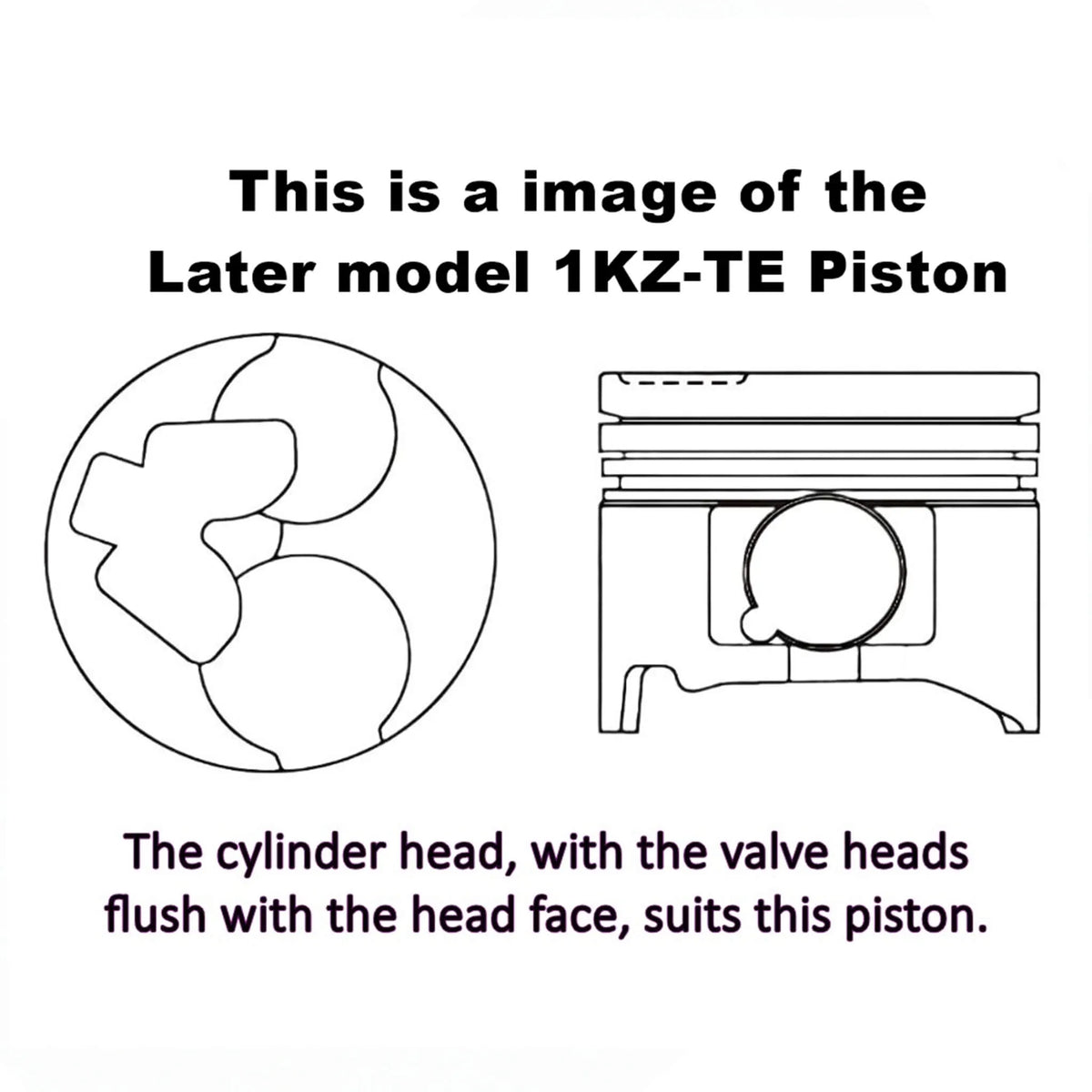 Toyota KZ-TE Long Valve Model Piston