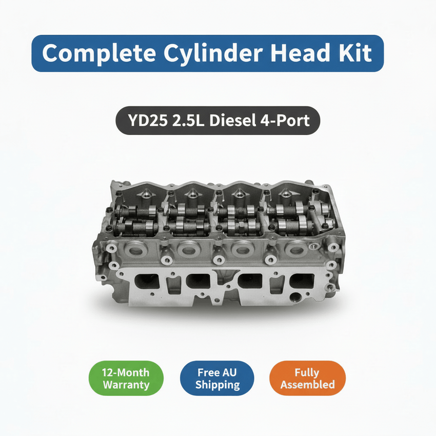 YD25 Complete Cylinder Head with Template Overlays