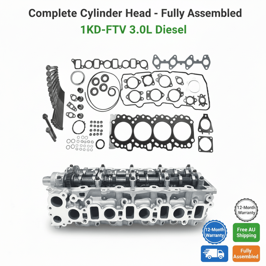 Enhanced Toyota 1KD-FTV Complete Cylinder Head Kit with Text Overlays
