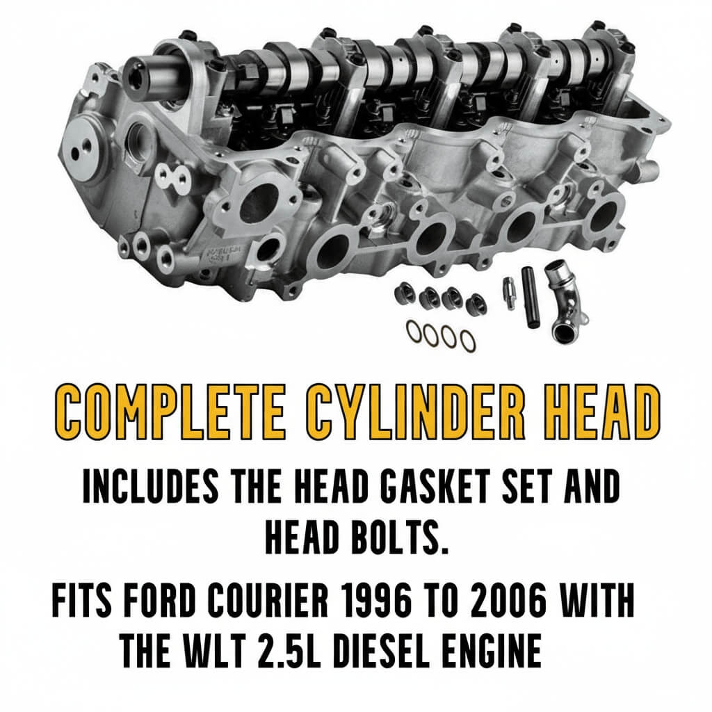  Ford Courier WLT Complete Cylinder Head  with Text Description