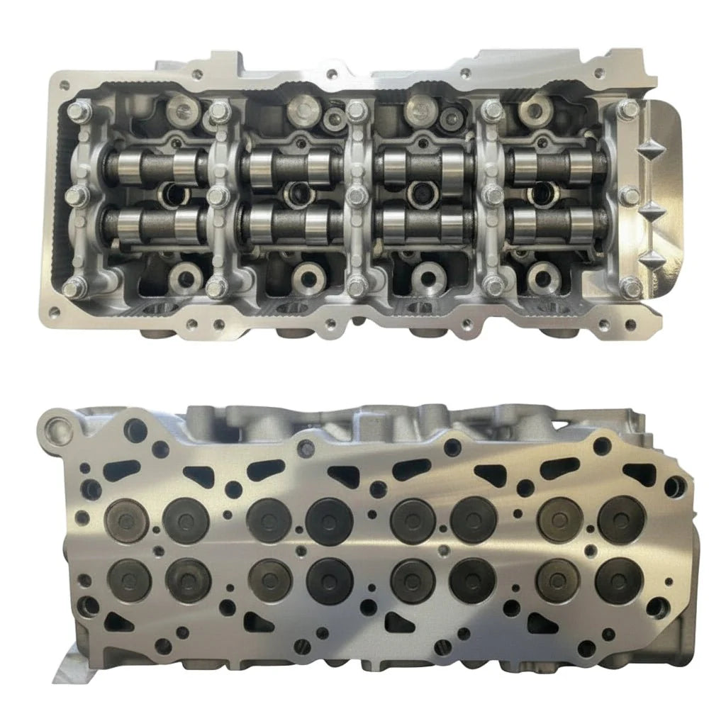 ZD30 assembled cylinder head with valves and camshafts installed